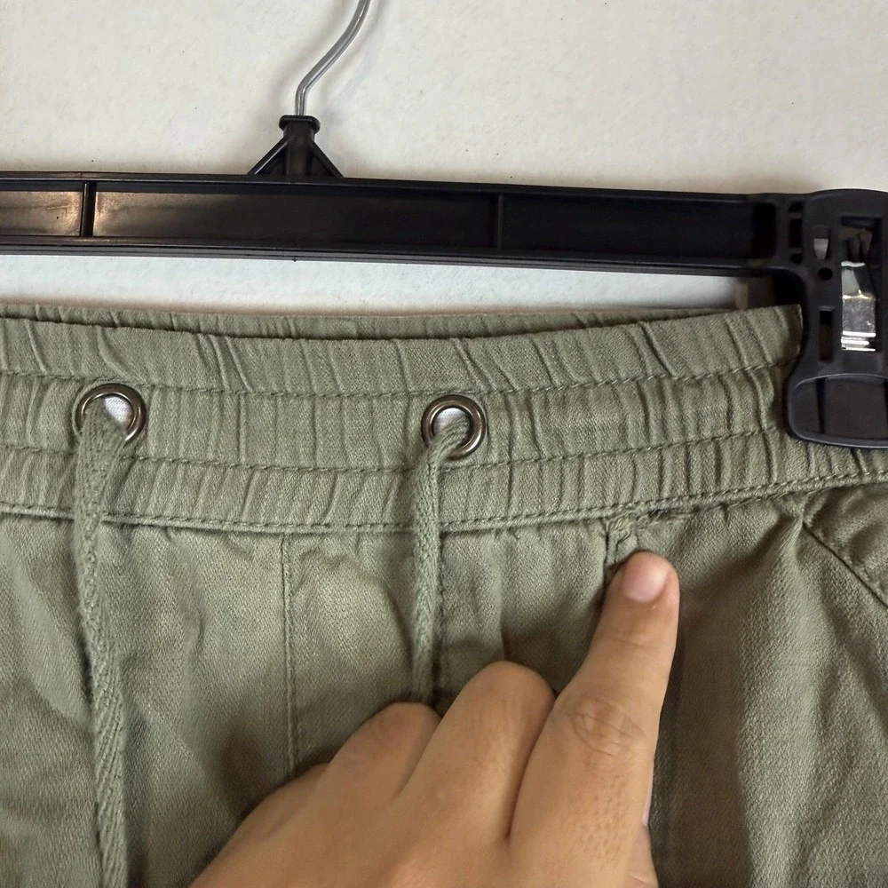 Supplies Pants Mens Large Green Canvas‎ Jogger Elastic Waist Cuffed Casual